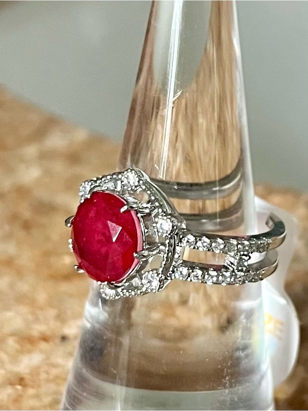 BP Retro RBP3689 Perfection In Sparkle Natural Fusion Burmese Ruby Rhodium Ring - Picture 2 of 4